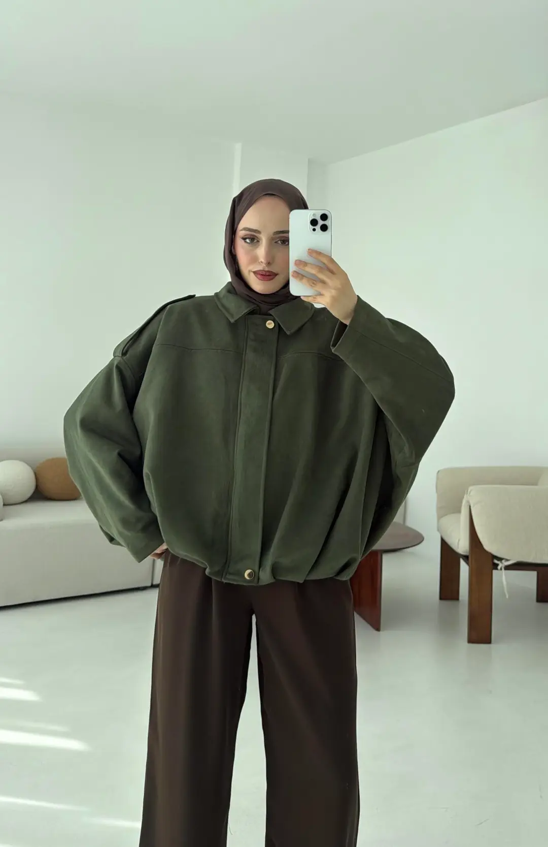 Süet Bomber Ceket - Görsel 2