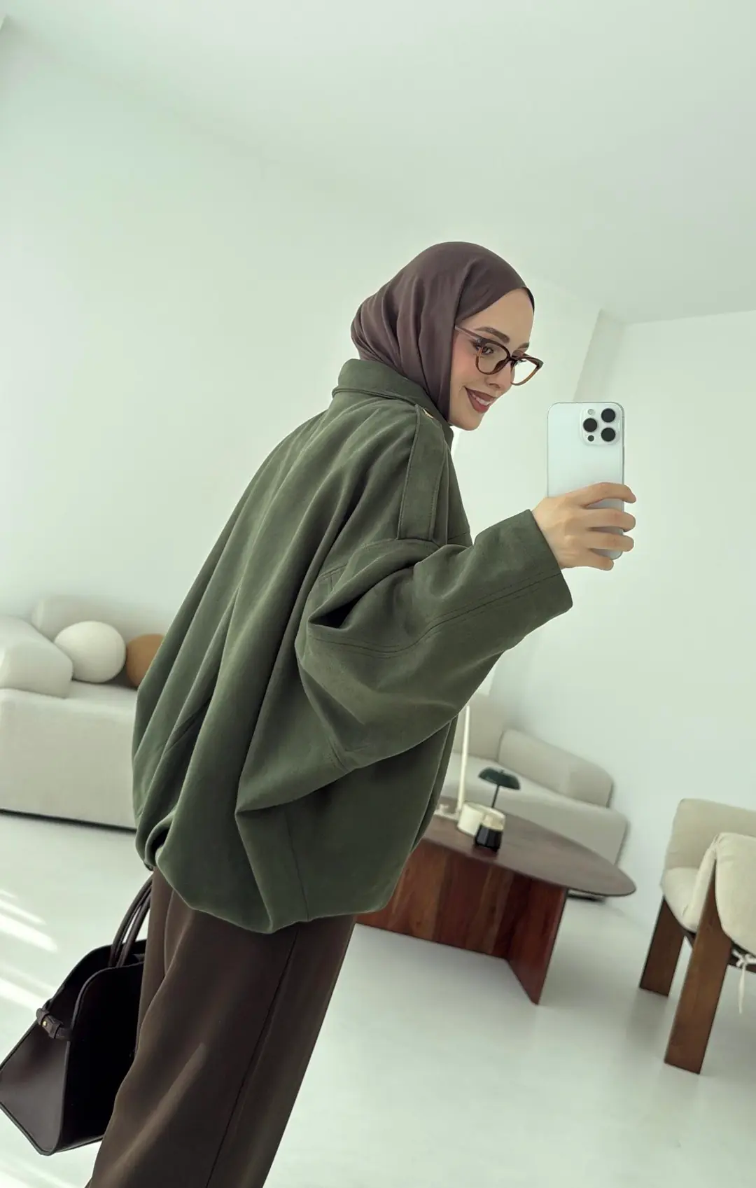 Süet Bomber Ceket - Görsel 5