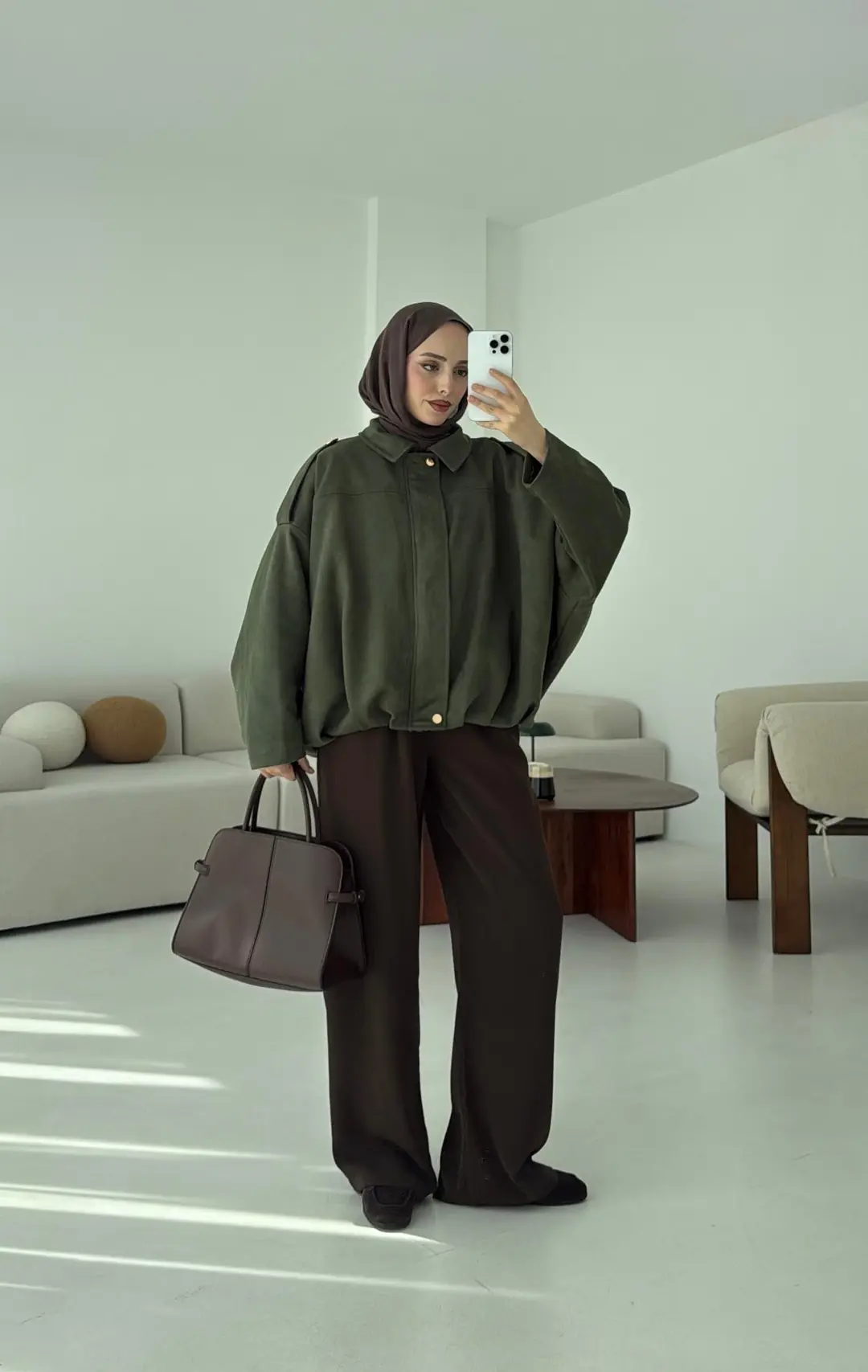 Süet Bomber Ceket - Görsel 7