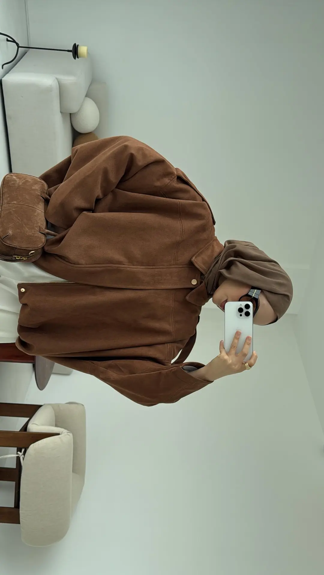 Süet Bomber Ceket Taba - Görsel 7