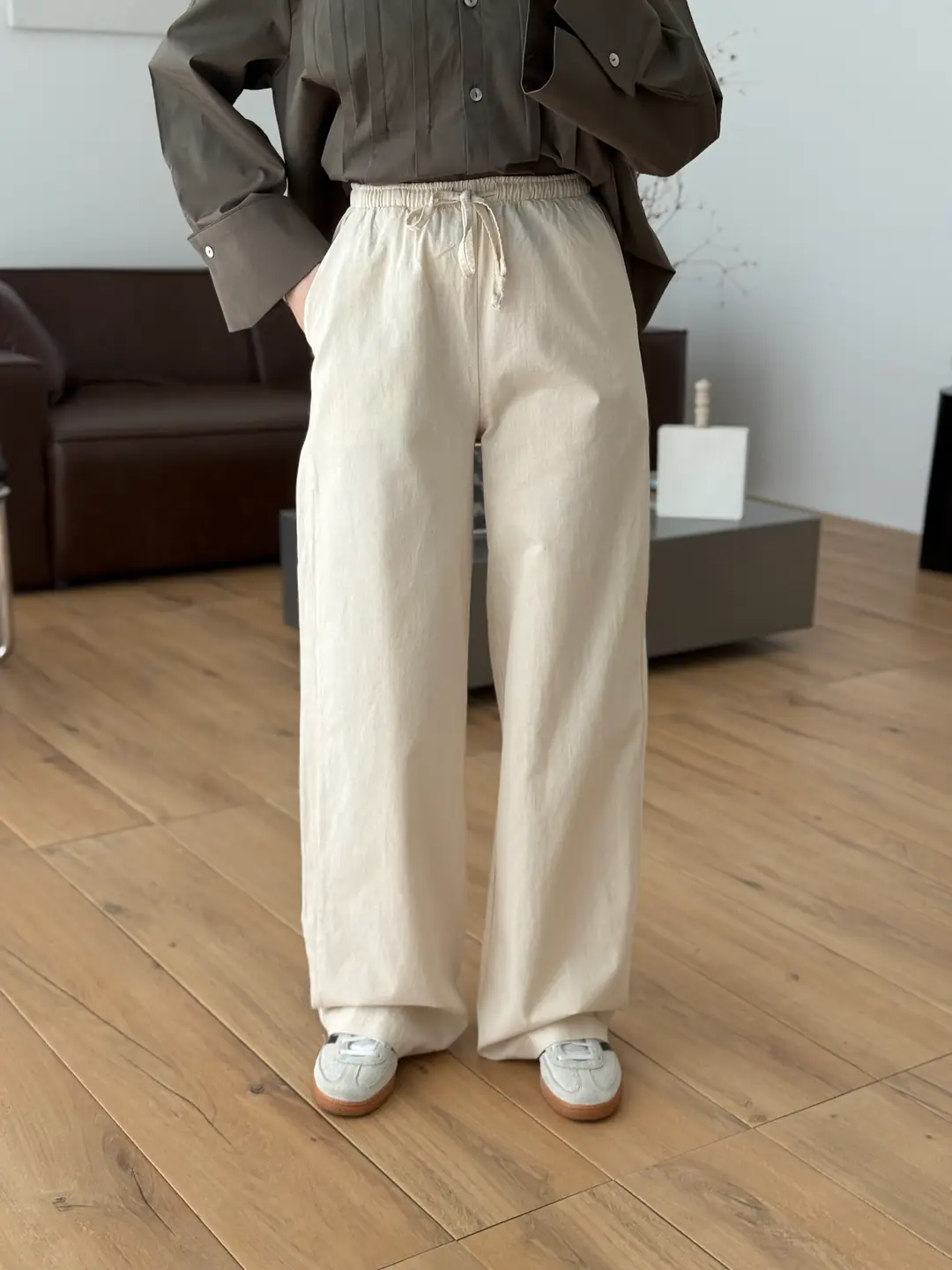 Tam Boy Keten Pantolon - Görsel 2