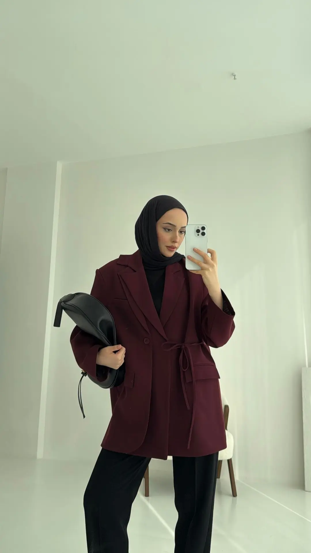 Tasarım Blazer Ceket Bordo - Görsel 3