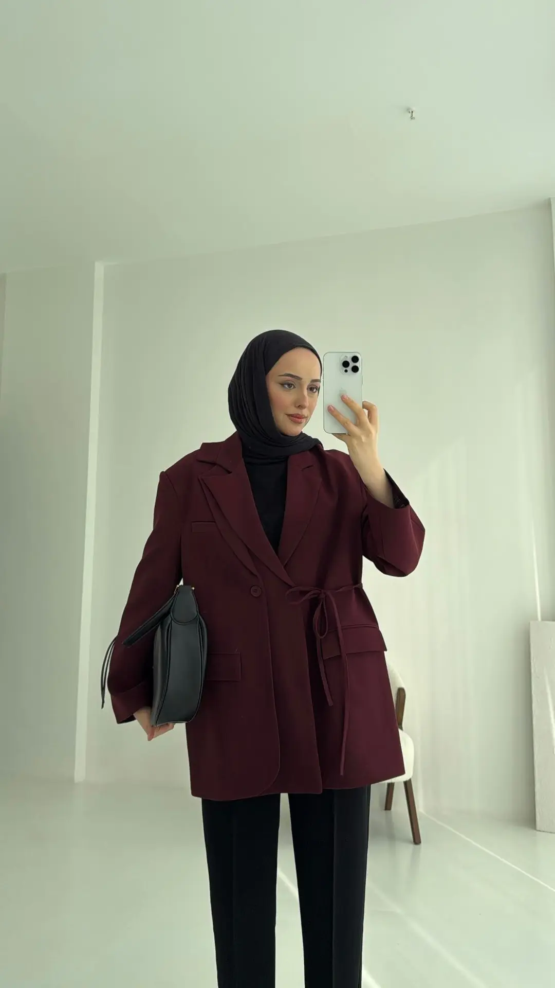 Tasarım Blazer Ceket Bordo - Görsel 4