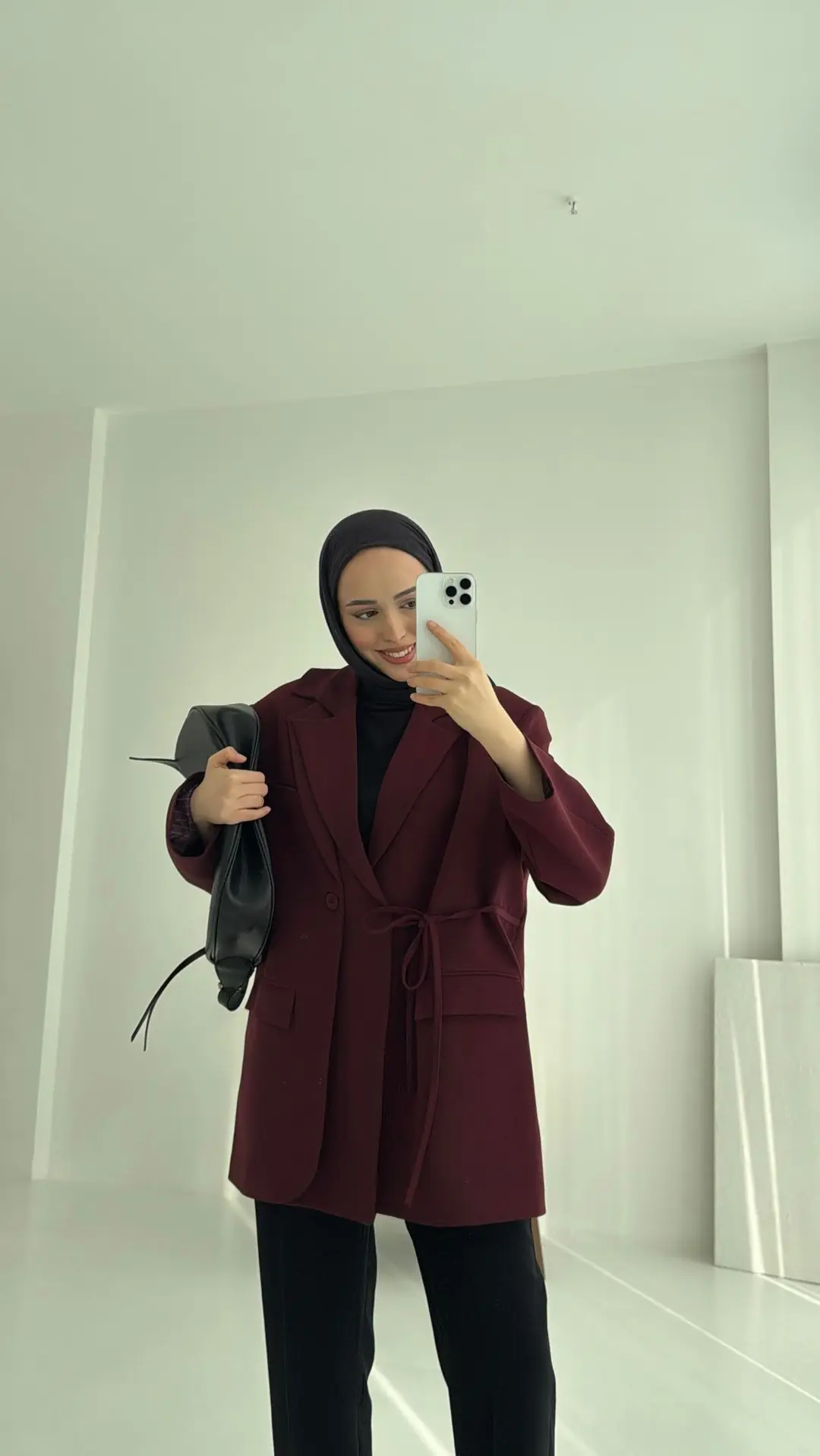 Tasarım Blazer Ceket Bordo - Görsel 8