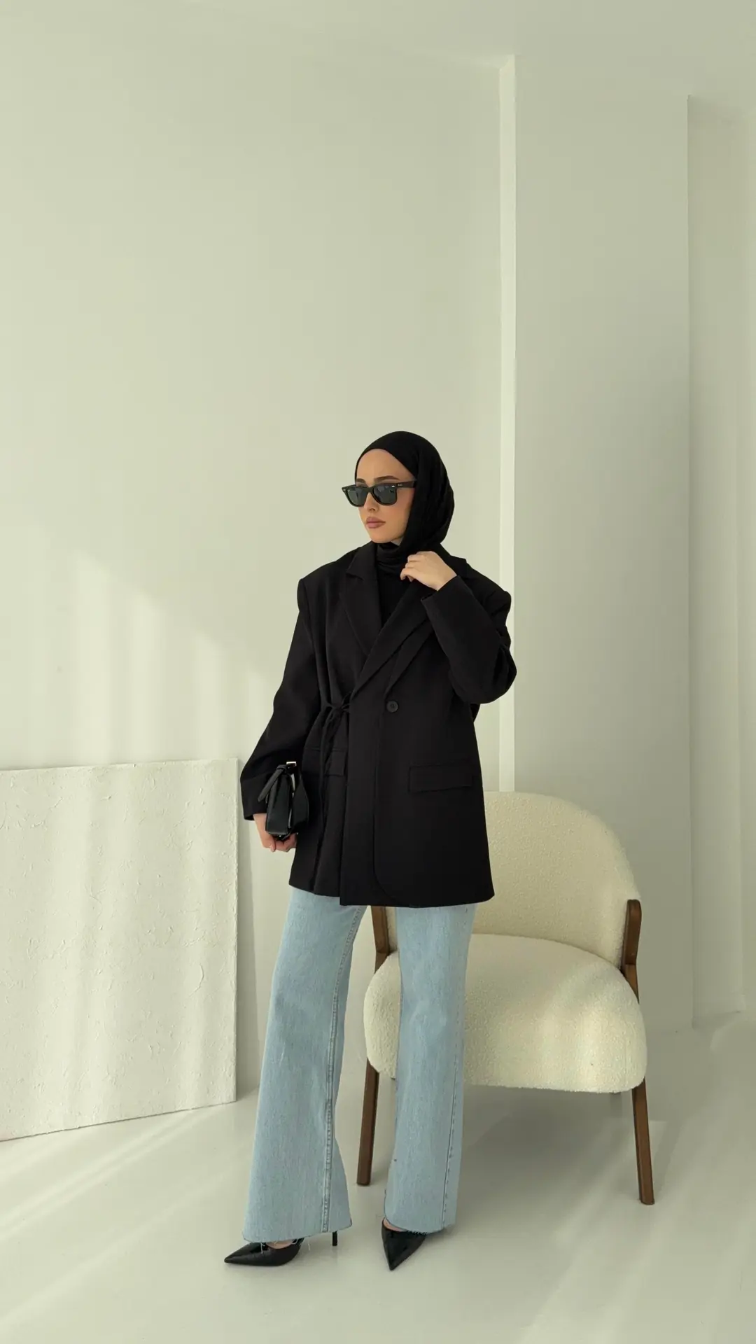 Tasarım Blazer Ceket Siyah - Görsel 2