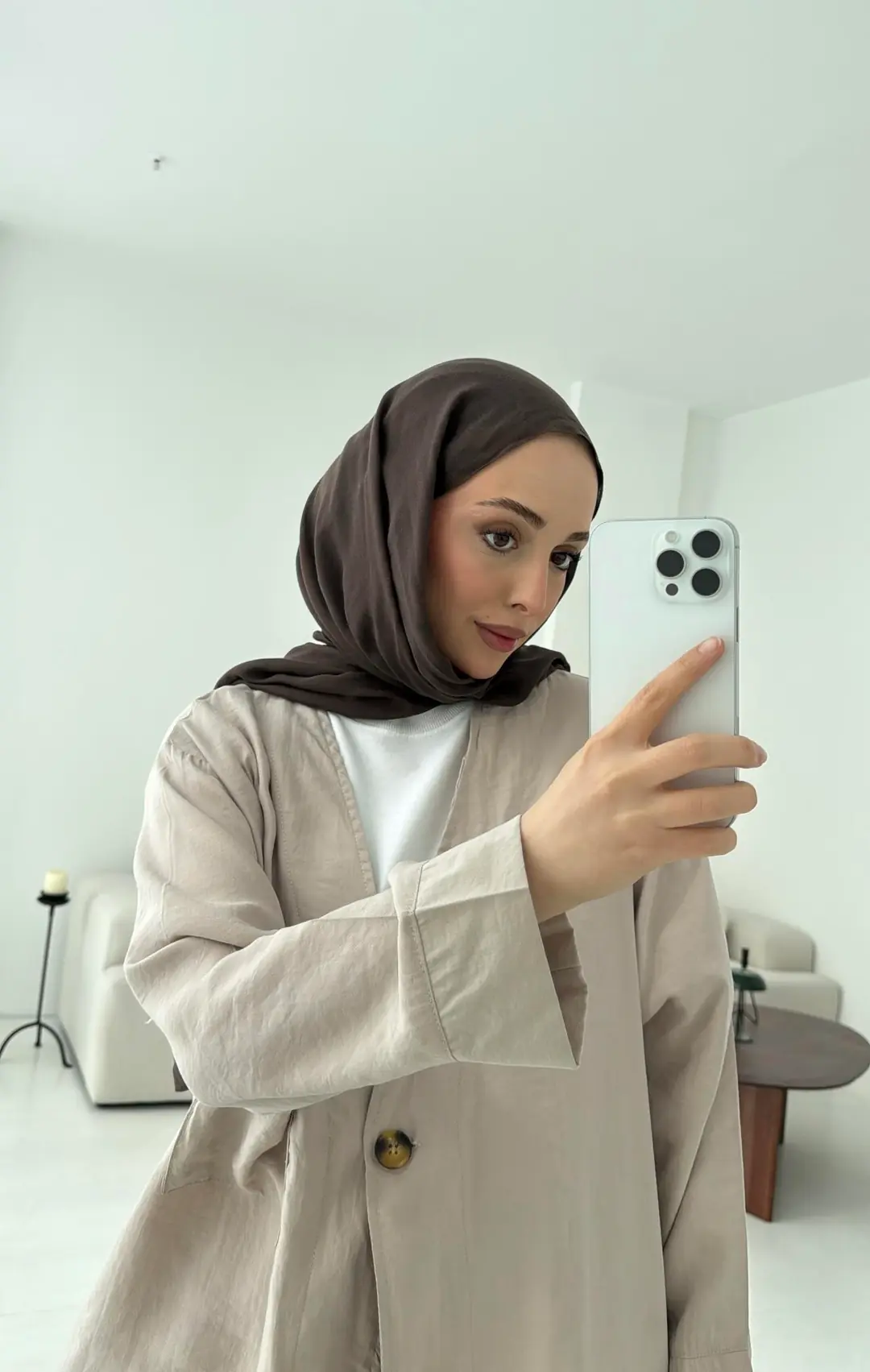 Tek Düğme Cepli Takım Bej - Görsel 4