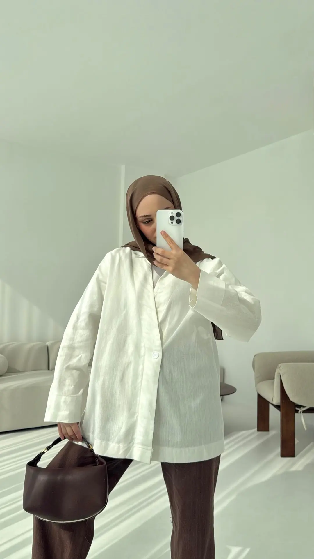 Tek Düğmeli Ceket Beyaz