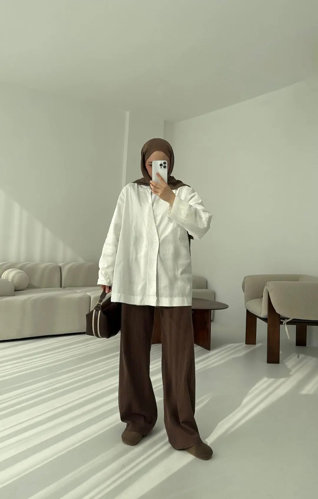 Tek Düğmeli Ceket Beyaz - Görsel 3