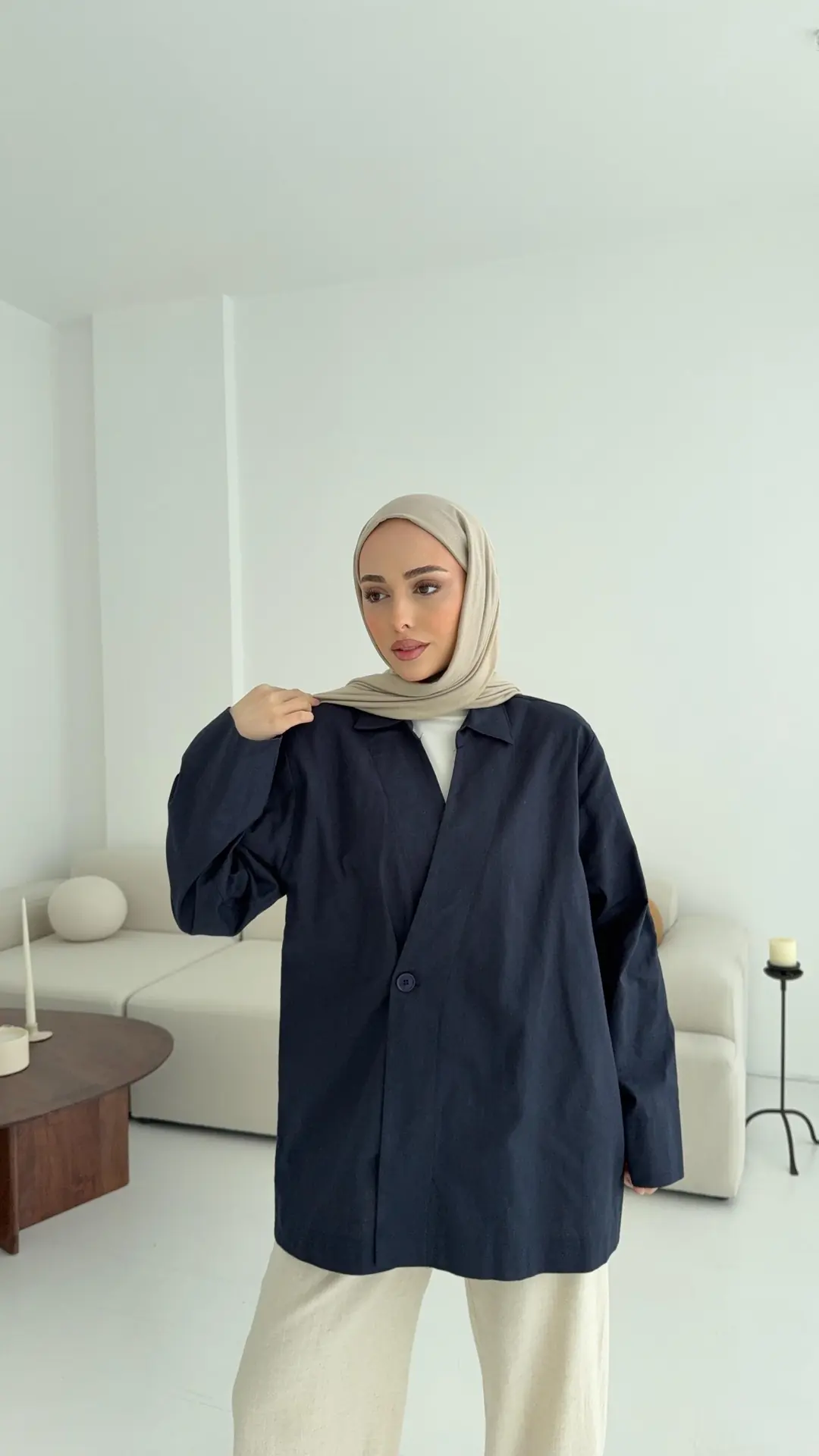 Tek Düğmeli Ceket Lacivert - Görsel 4