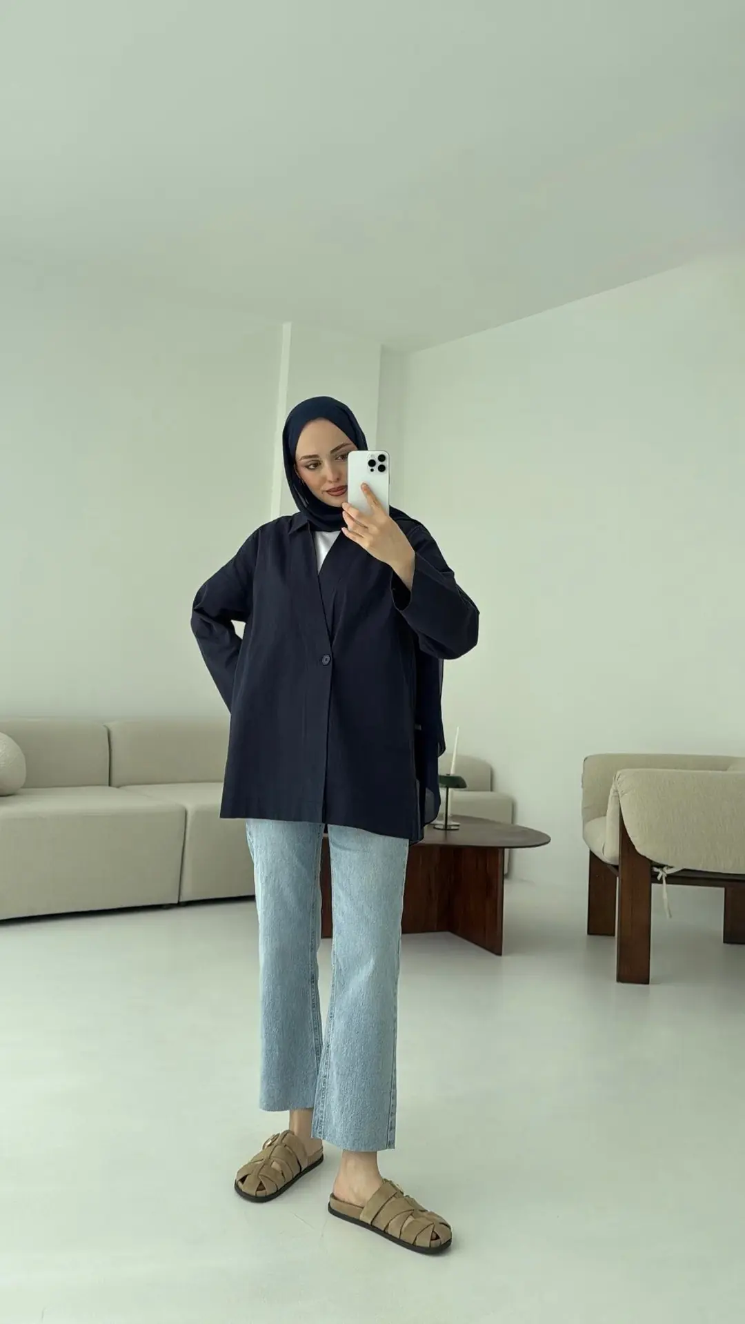 Tek Düğmeli Ceket Lacivert - Görsel 3