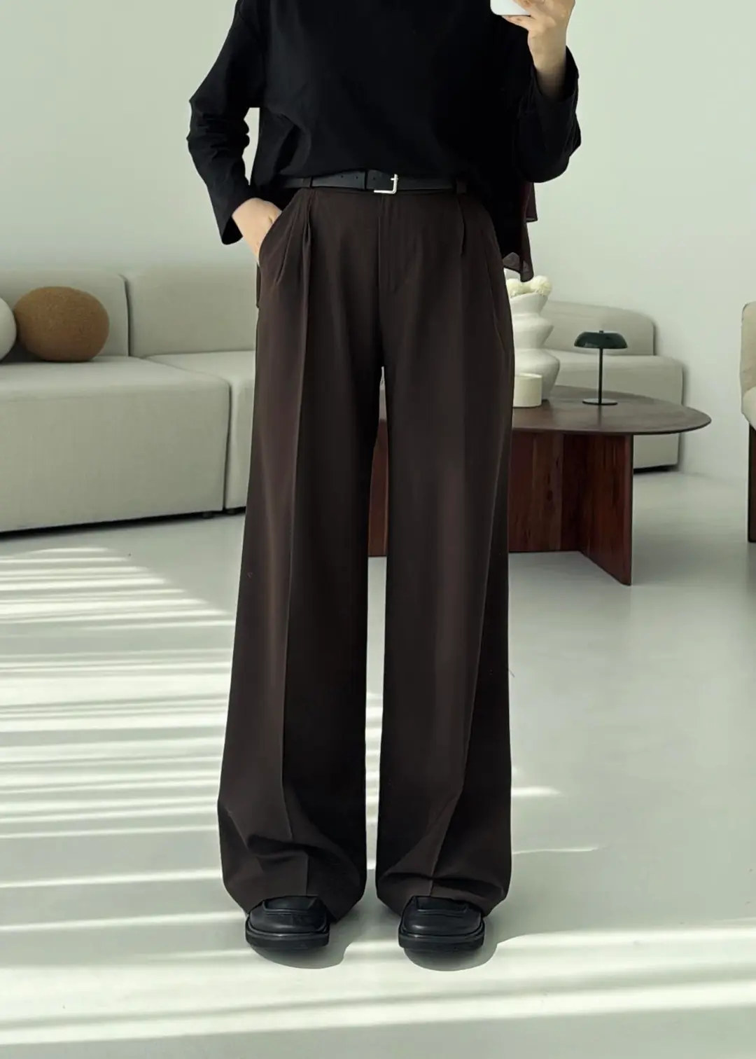 Tek Pile Premiumm Kumaş Pantolon Kahve