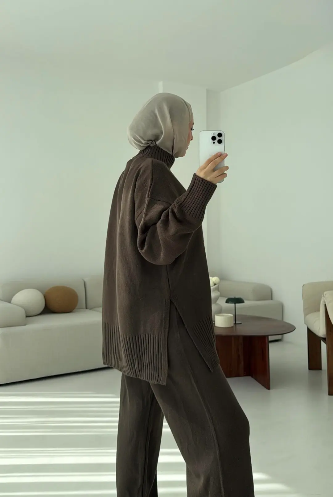 Tek Yaka Takım Kahve - Görsel 3