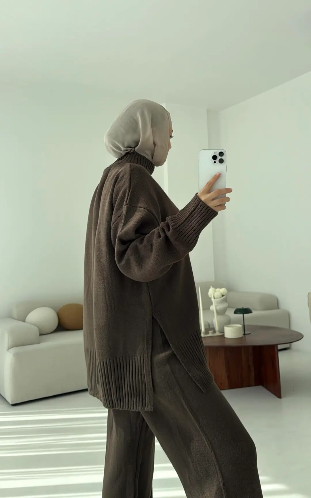 Tek Yaka Takım Kahve - Görsel 5