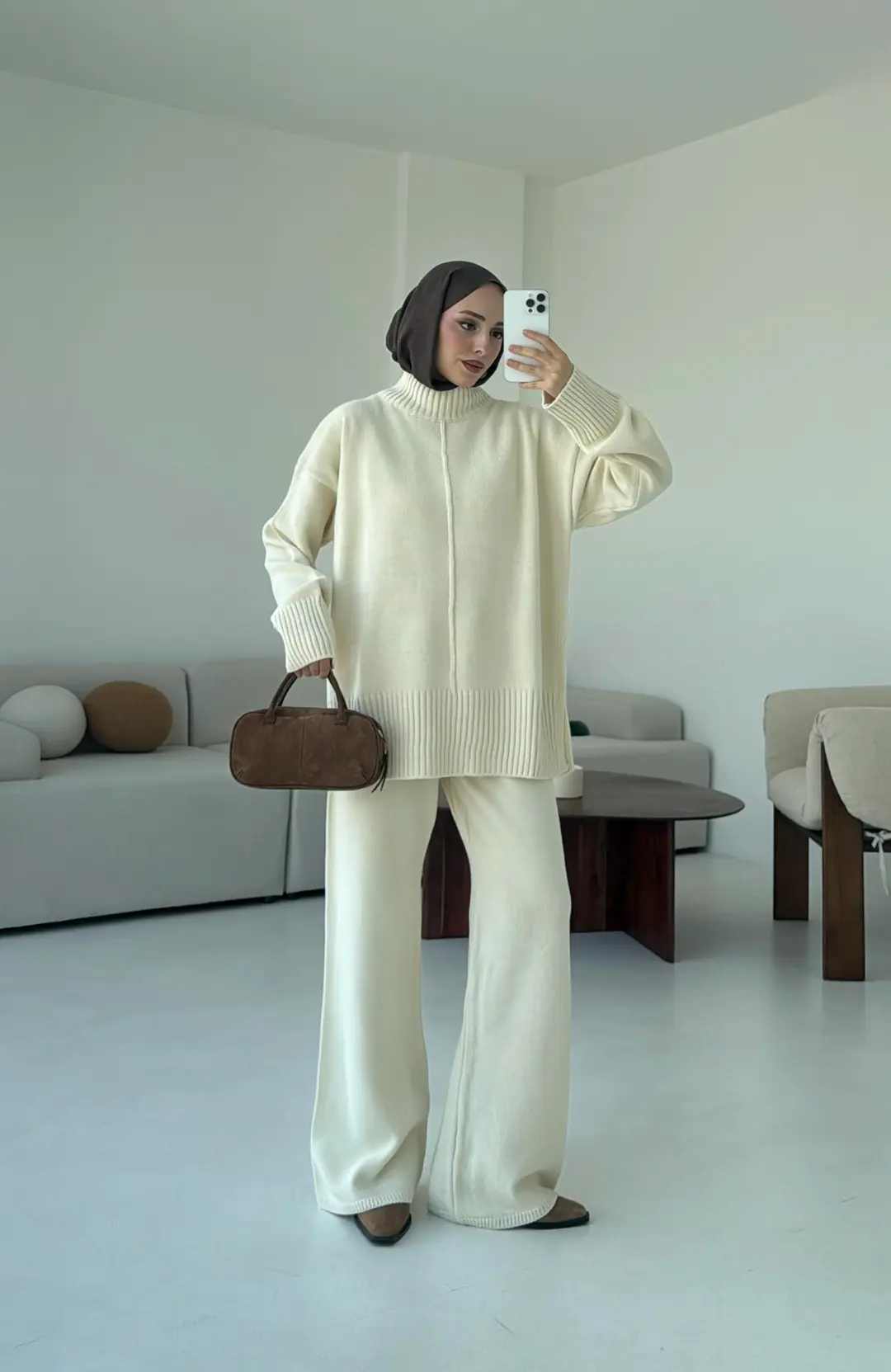 Tek Yaka Takım Krem - Görsel 2