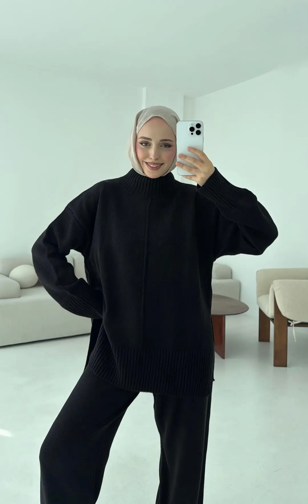 Tek Yaka Takım Siyah - Görsel 3