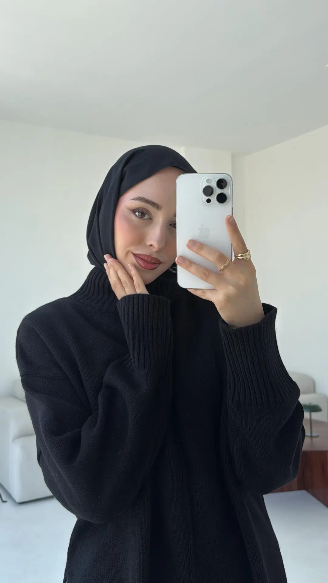 Tek Yaka Triko Kazak Siyah