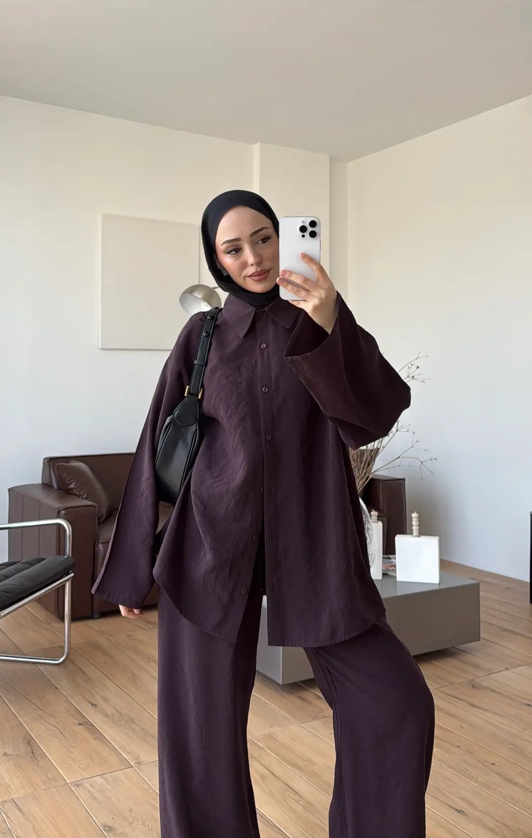 Tencel Bağlamalı Takım Mürdüm