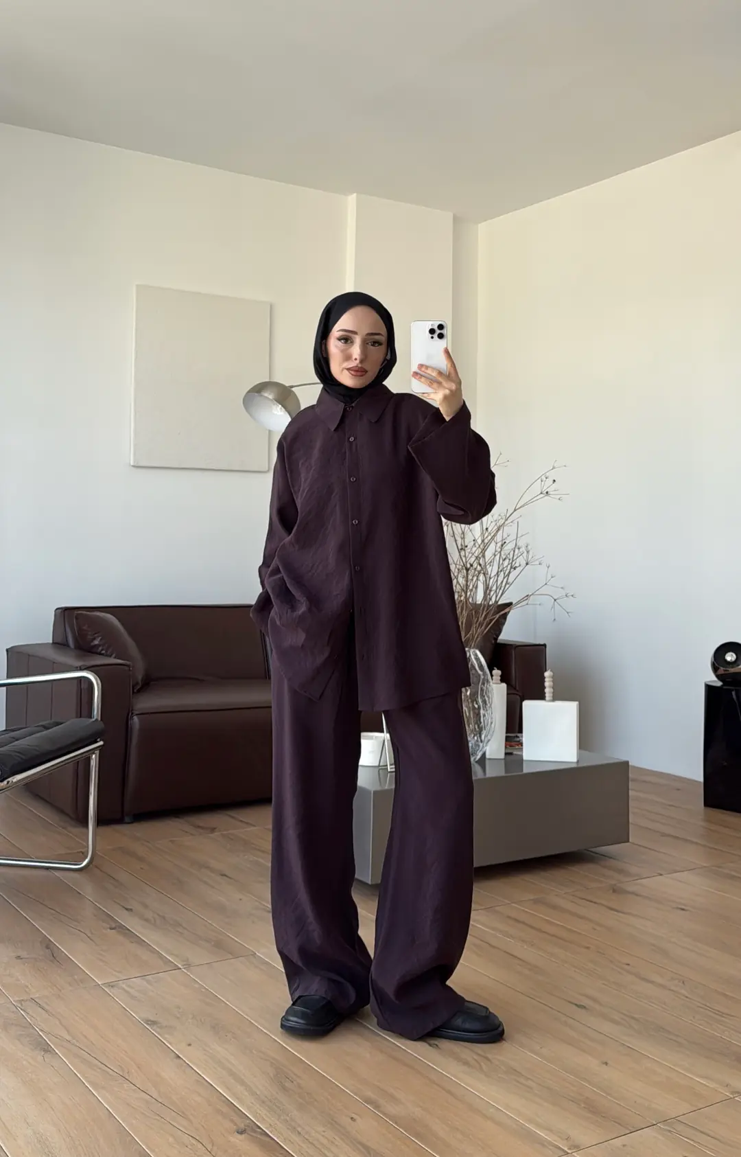 Tencel Bağlamalı Takım Mürdüm - Görsel 5