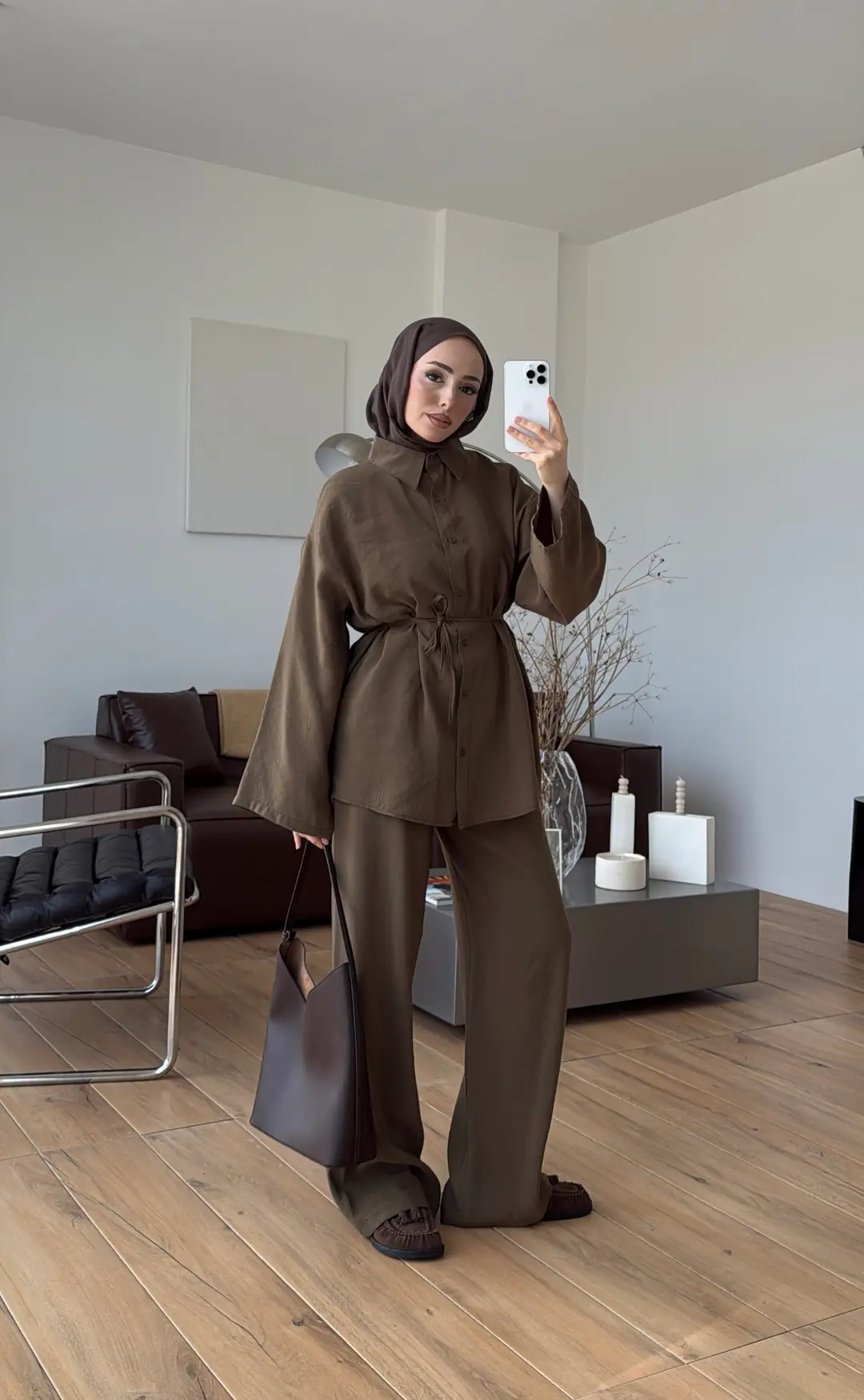 Tencel Bağlamalı Takım Olive