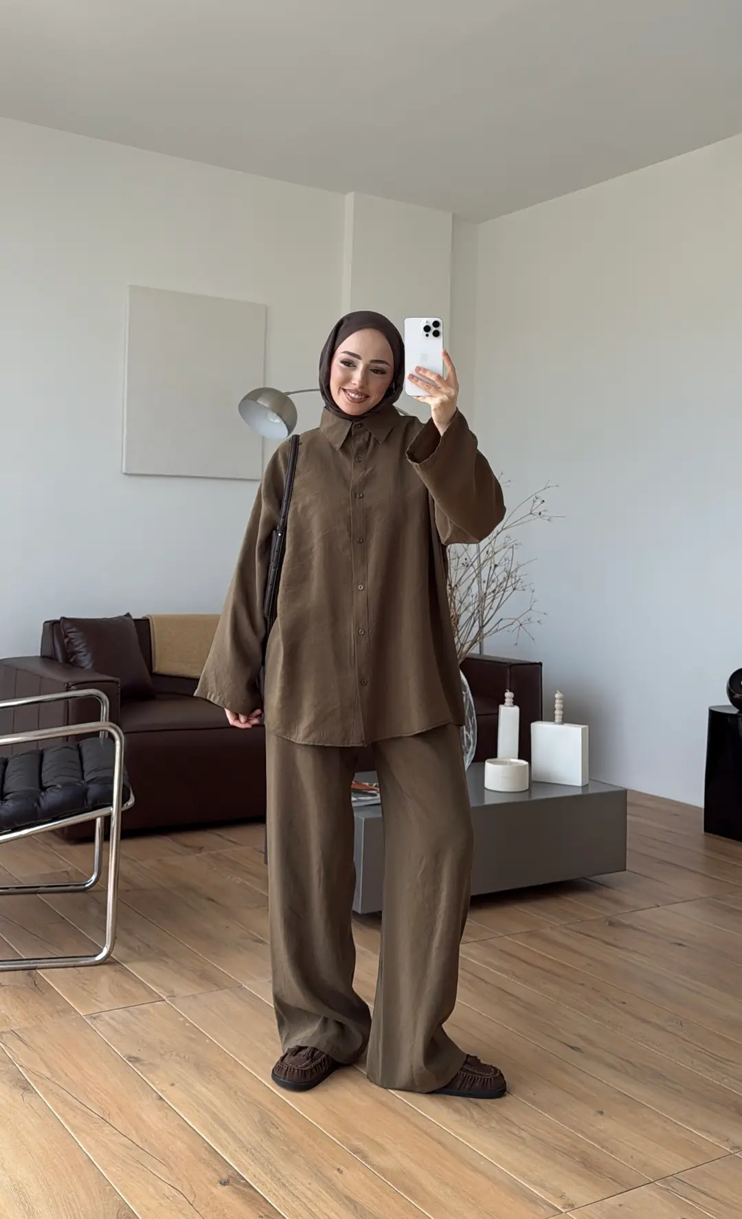 Tencel Bağlamalı Takım Olive - Görsel 6