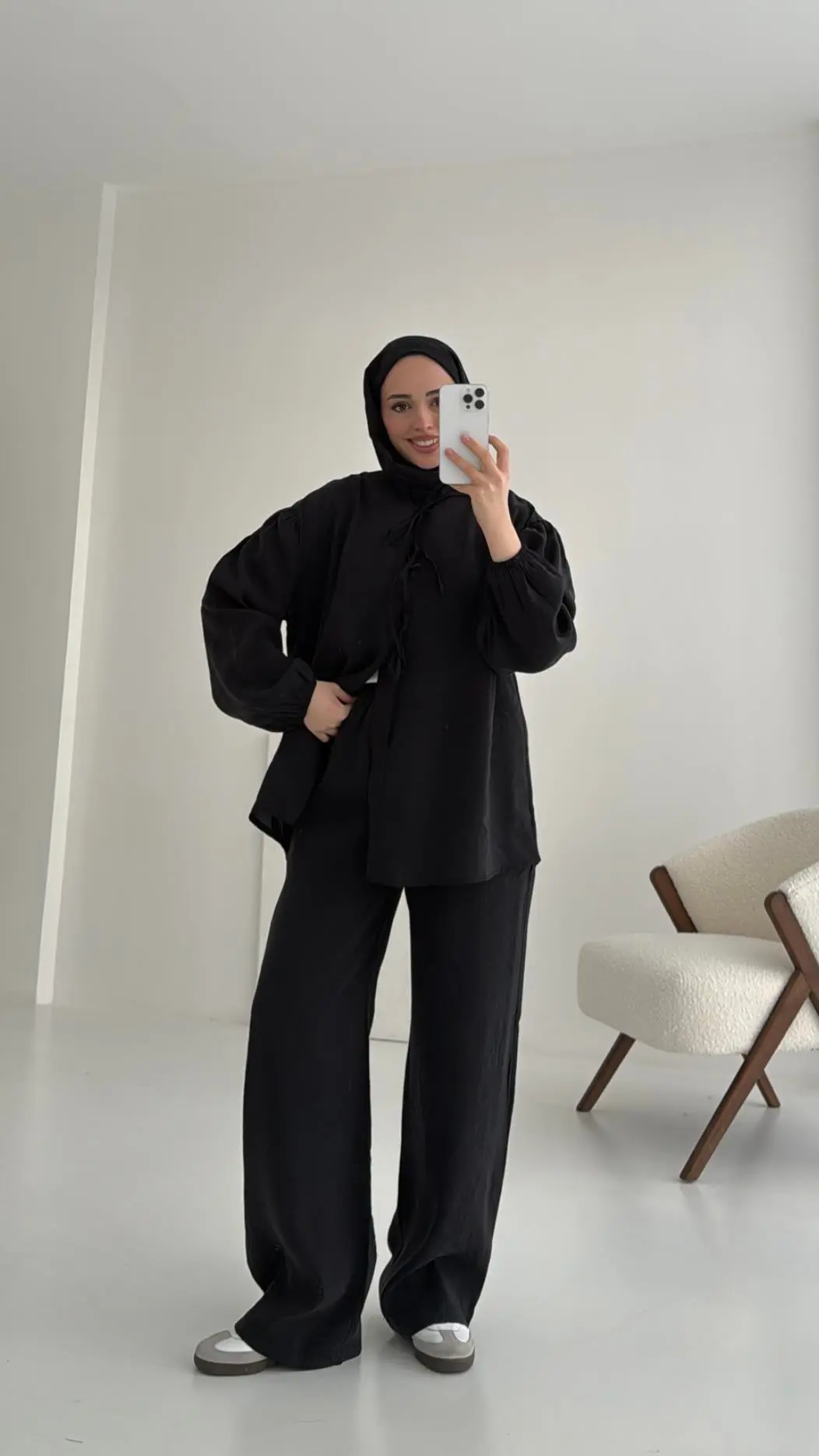 Tencel Bağlamalı Takım Siyah