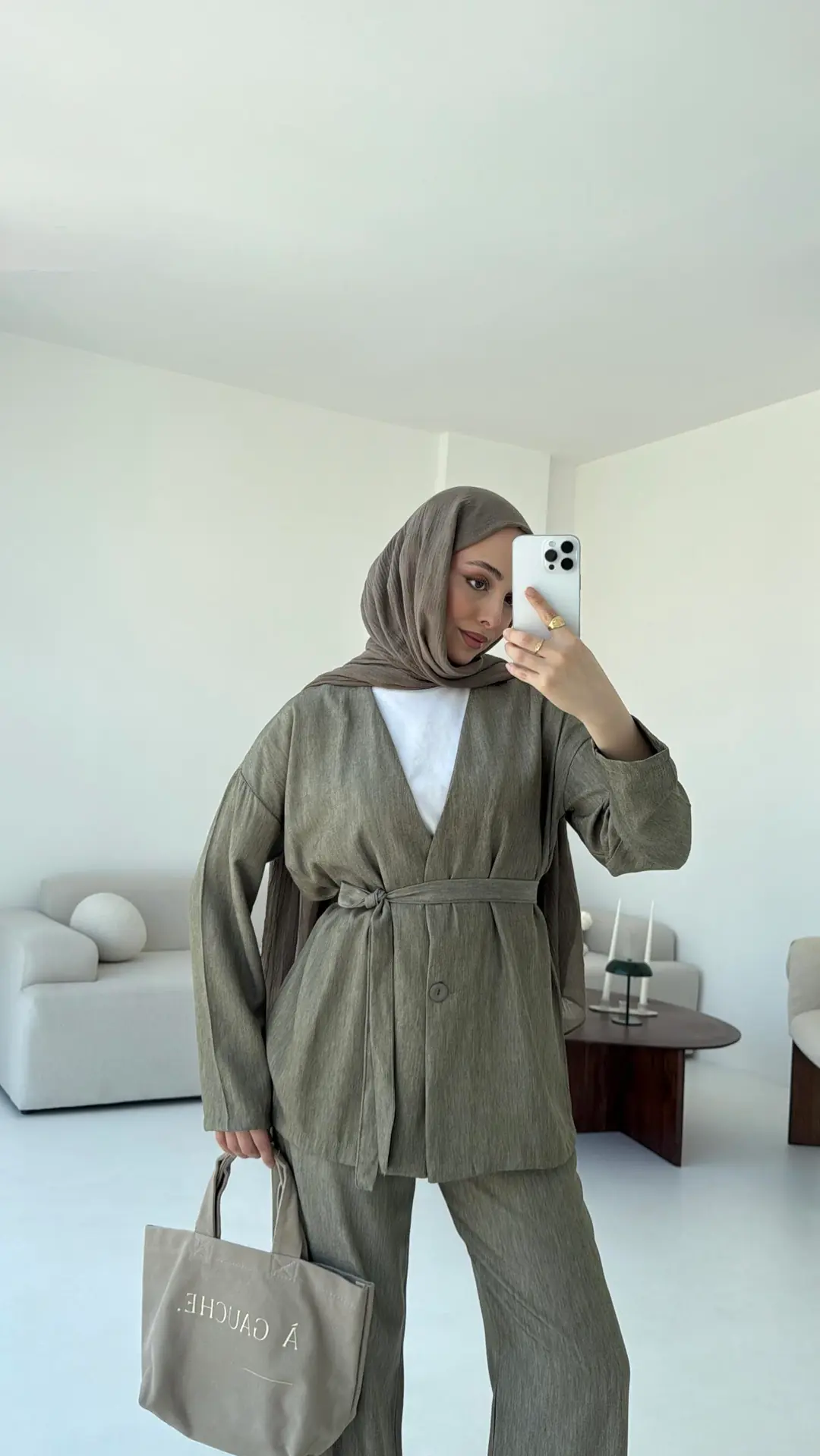 Tencel Keten Takım Haki - Görsel 4