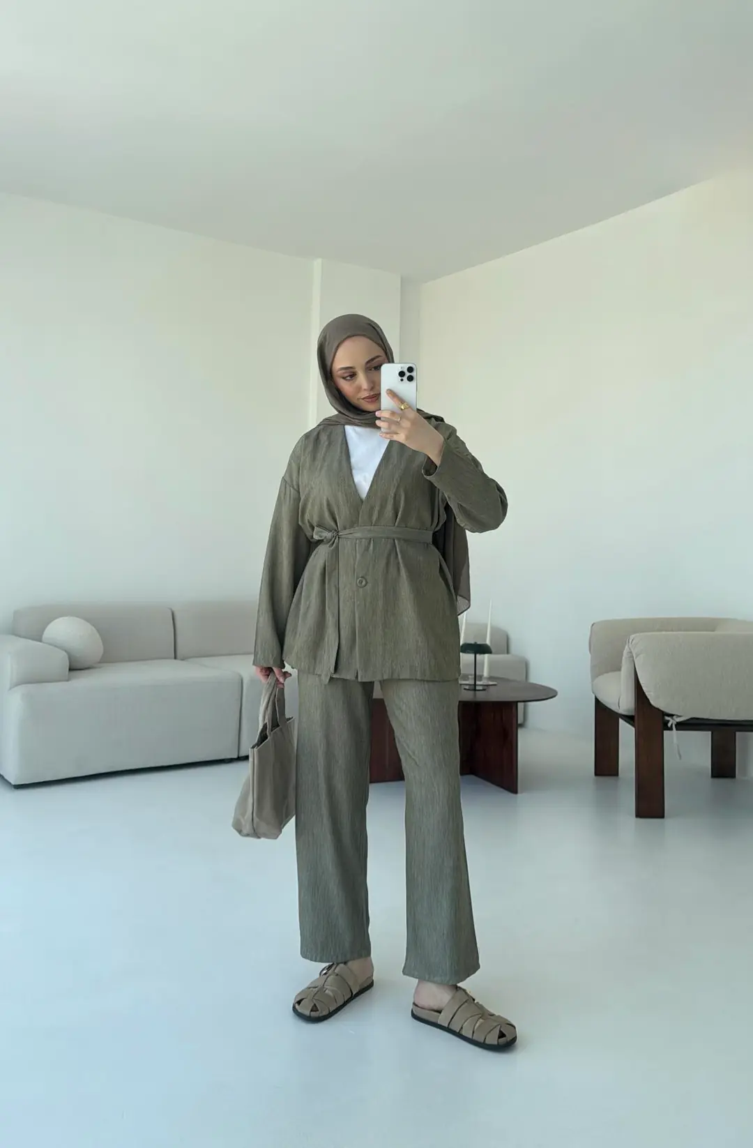 Tencel Keten Takım Haki - Görsel 8