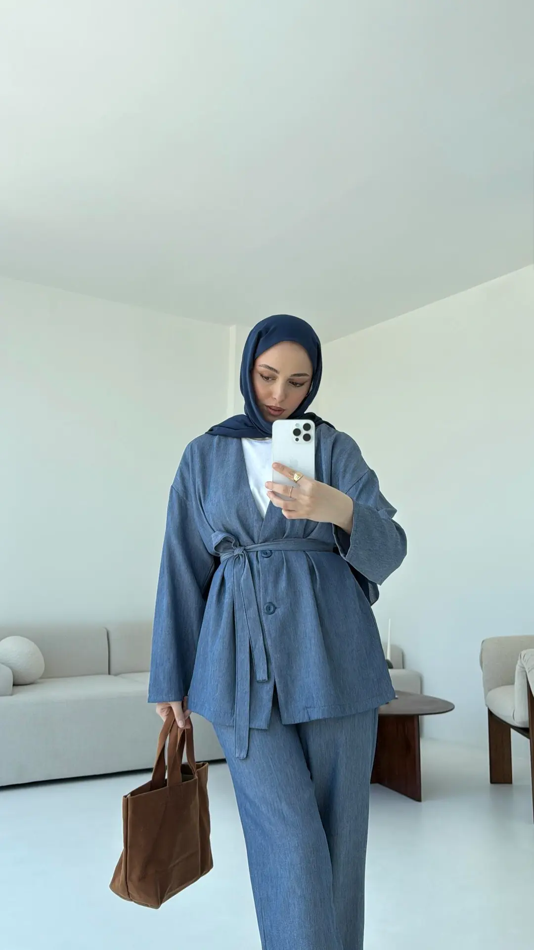 Tencel Keten Takım Mavi