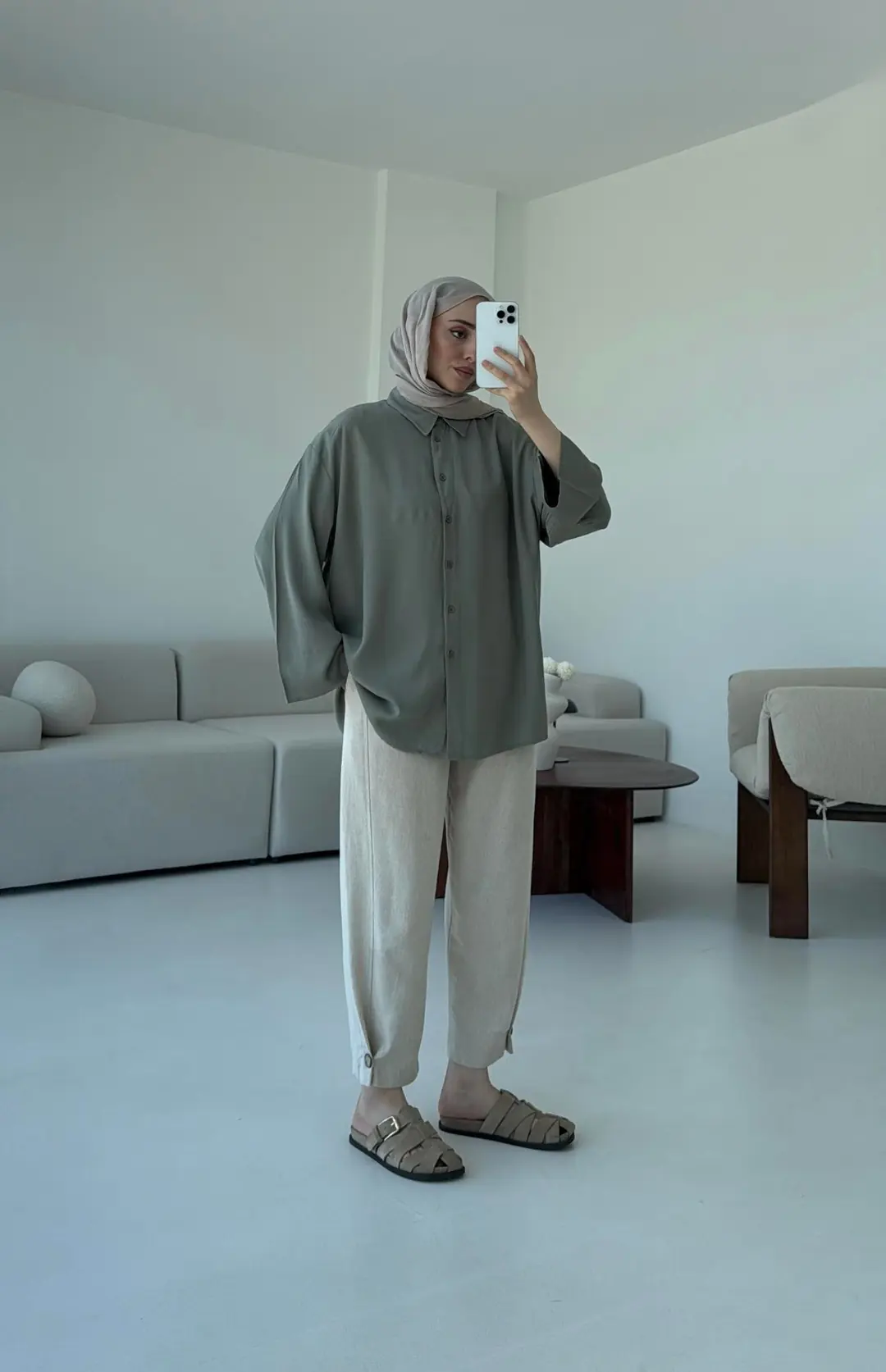 Tencel Yıkamalı Gömlek Cağla - Görsel 2