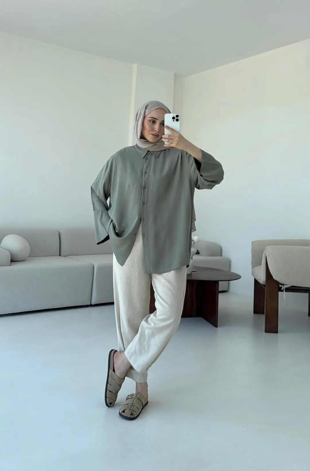 Tencel Yıkamalı Gömlek Cağla - Görsel 5