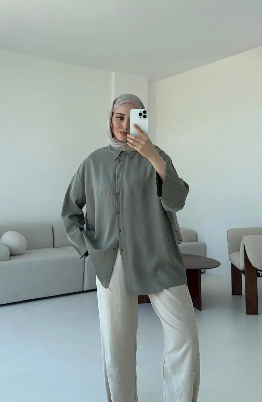 Tencel Yıkamalı Gömlek Cağla - Görsel 6