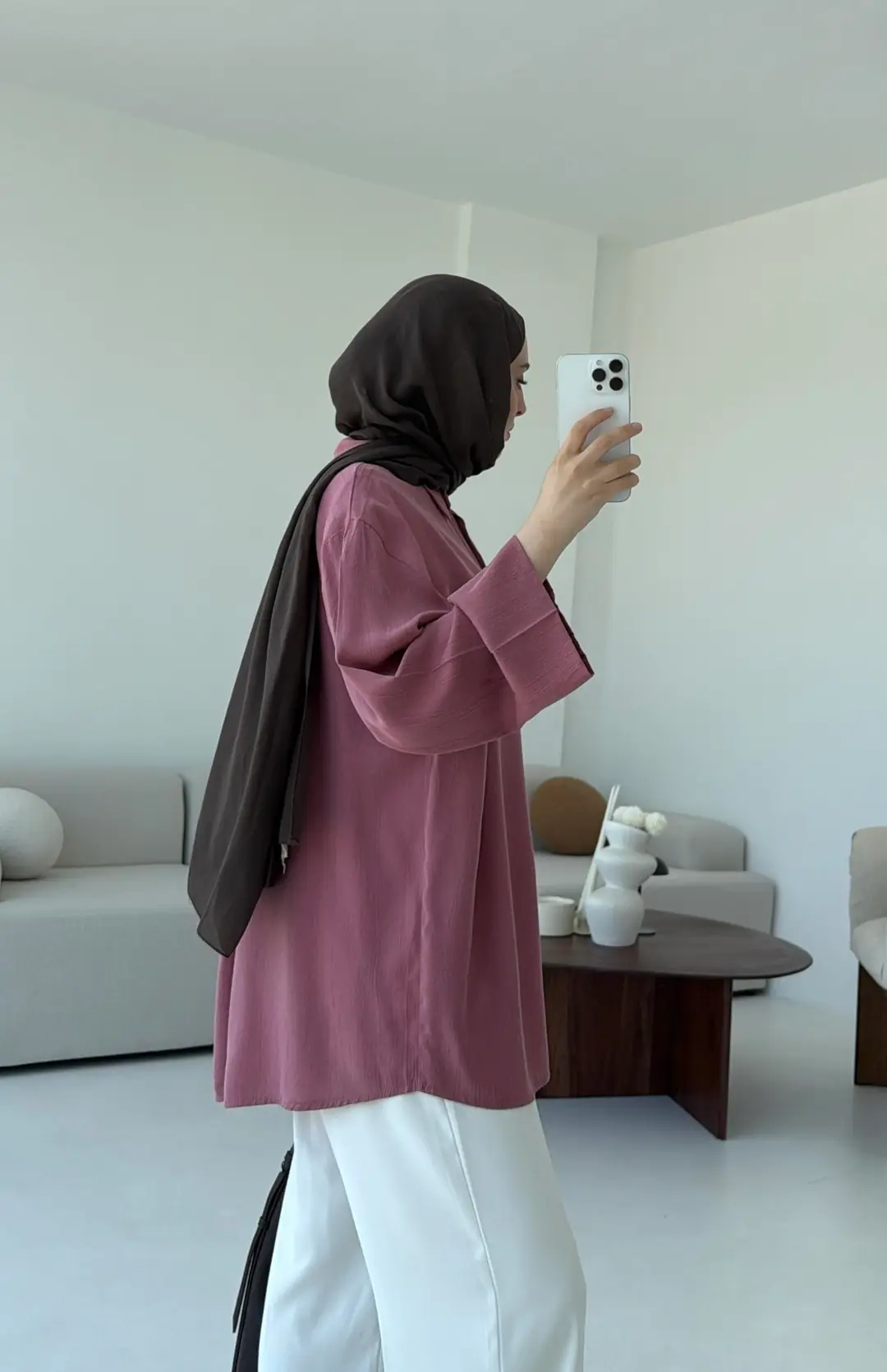 Tencel Yıkamalı Gömlek Gül Kurusu