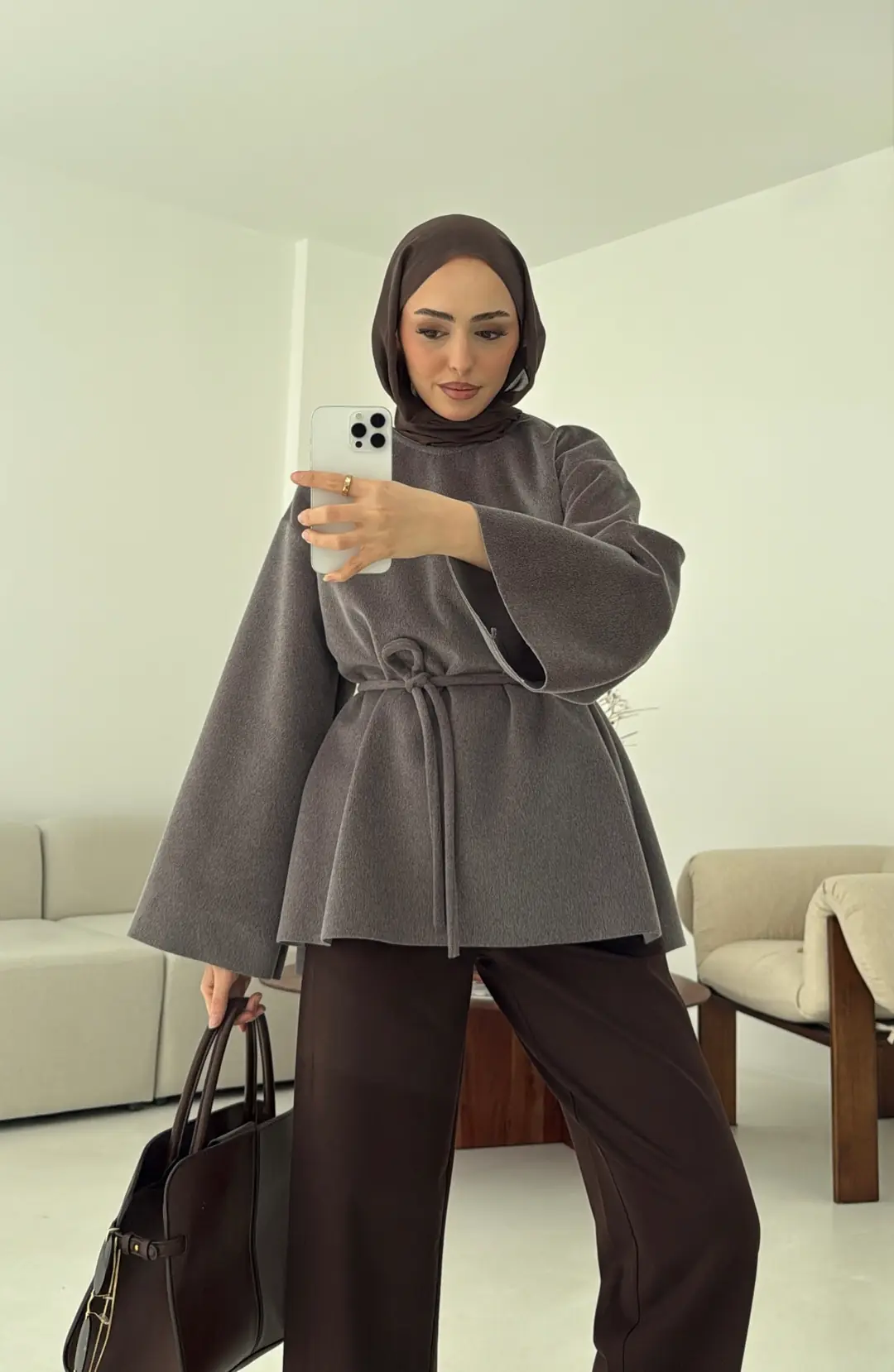 Tok Kumaş Bluz Gri - Görsel 6