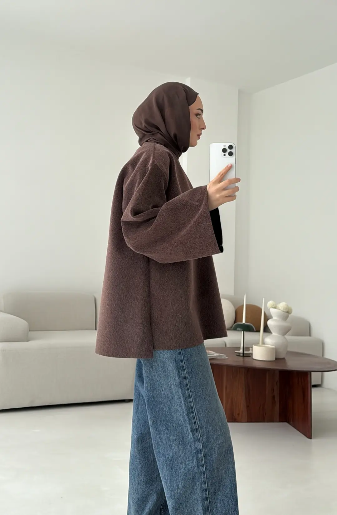 Tok Kumaş Bluz Kahve - Görsel 7