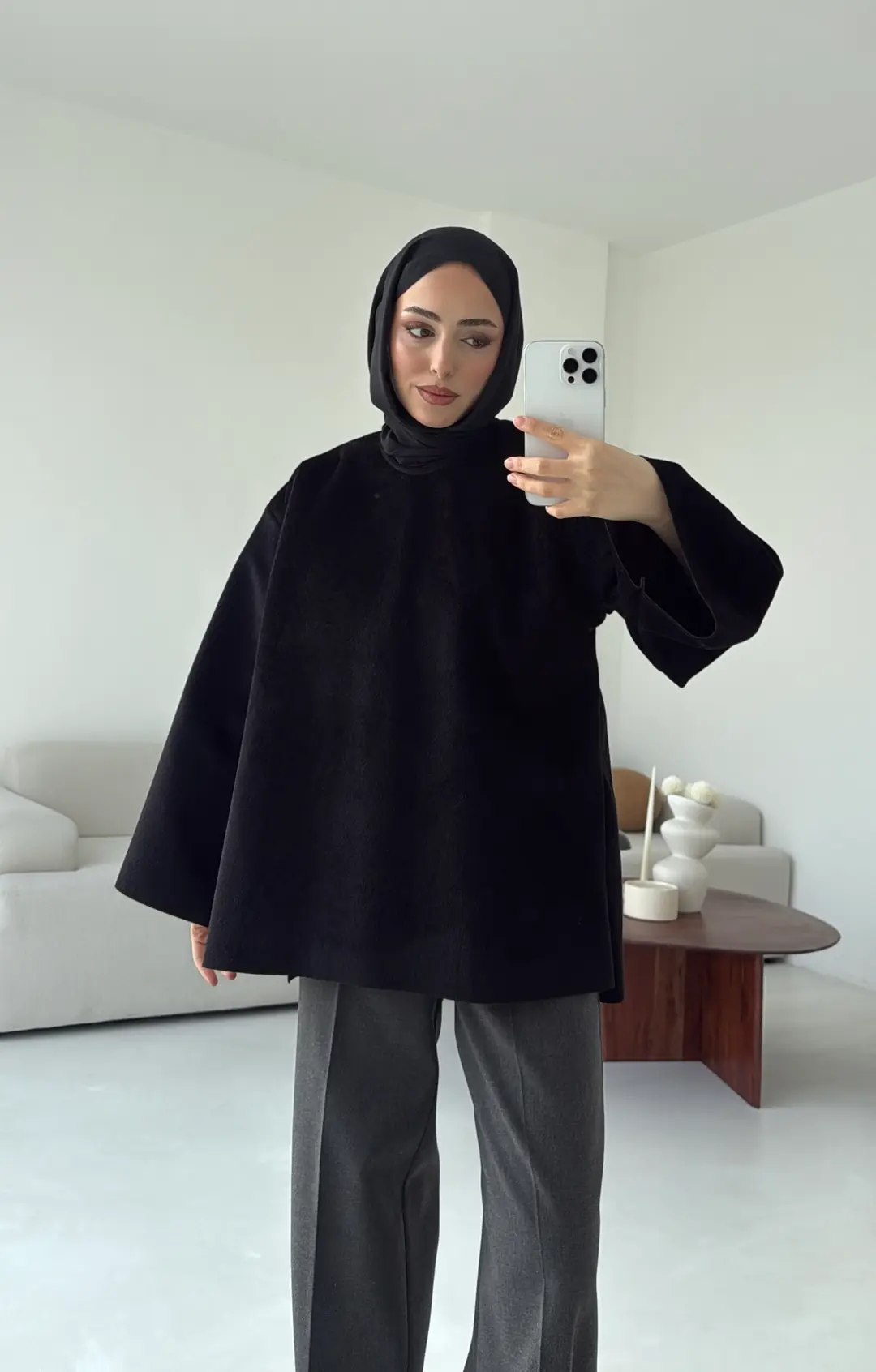 Tok Kumaş Bluz Siyah - Görsel 2