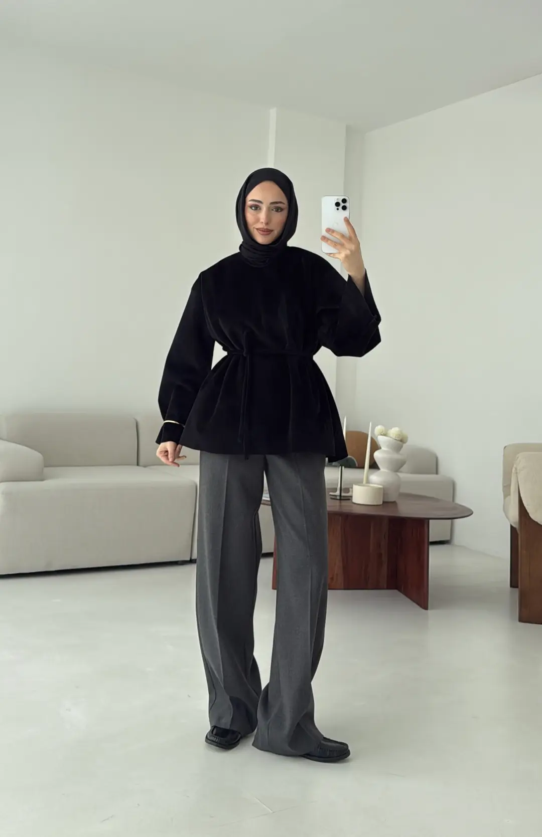 Tok Kumaş Bluz Siyah - Görsel 8