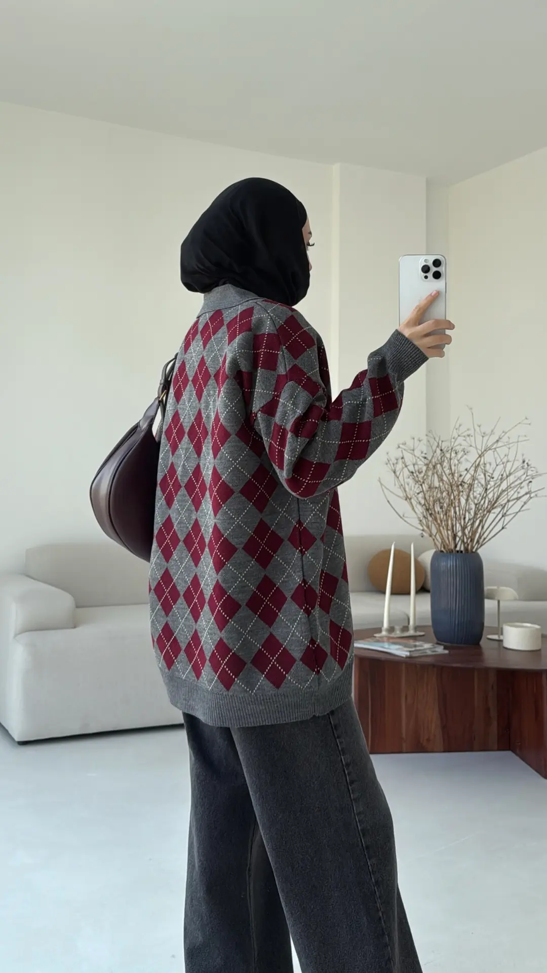 Triangle Desen Kazak Gri - Görsel 8