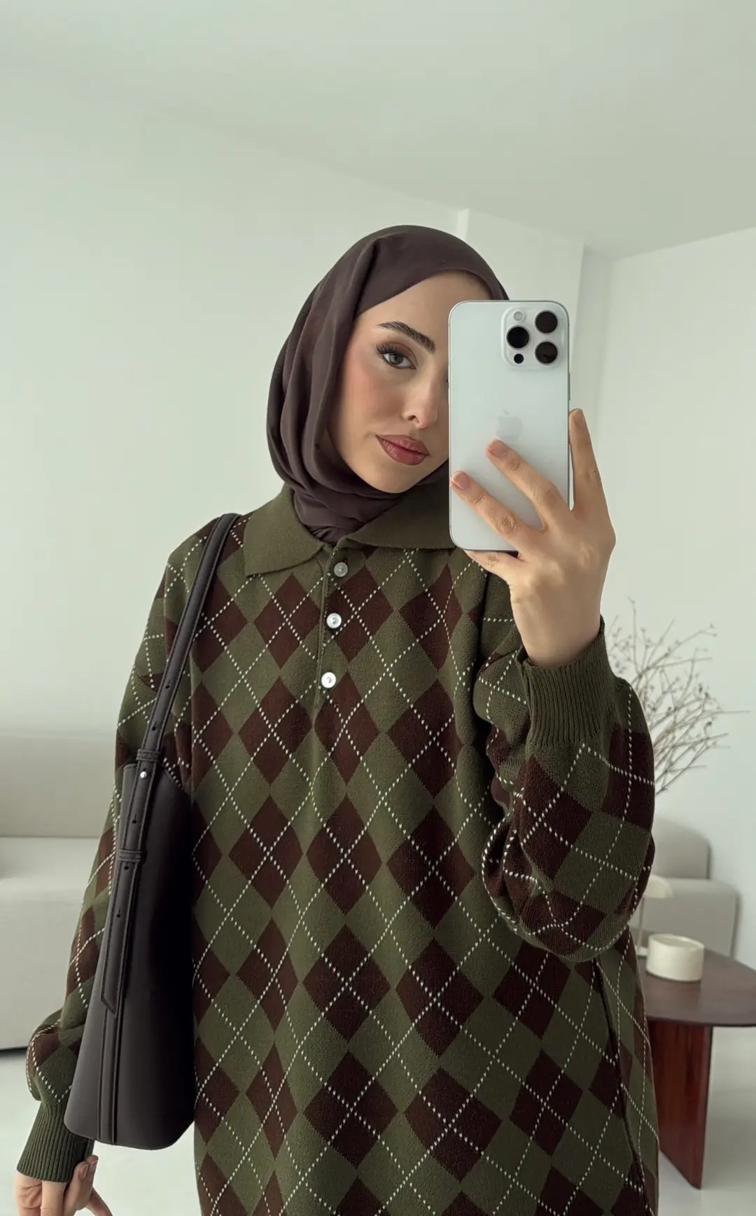 Triangle Desen Kazak Haki - Görsel 3