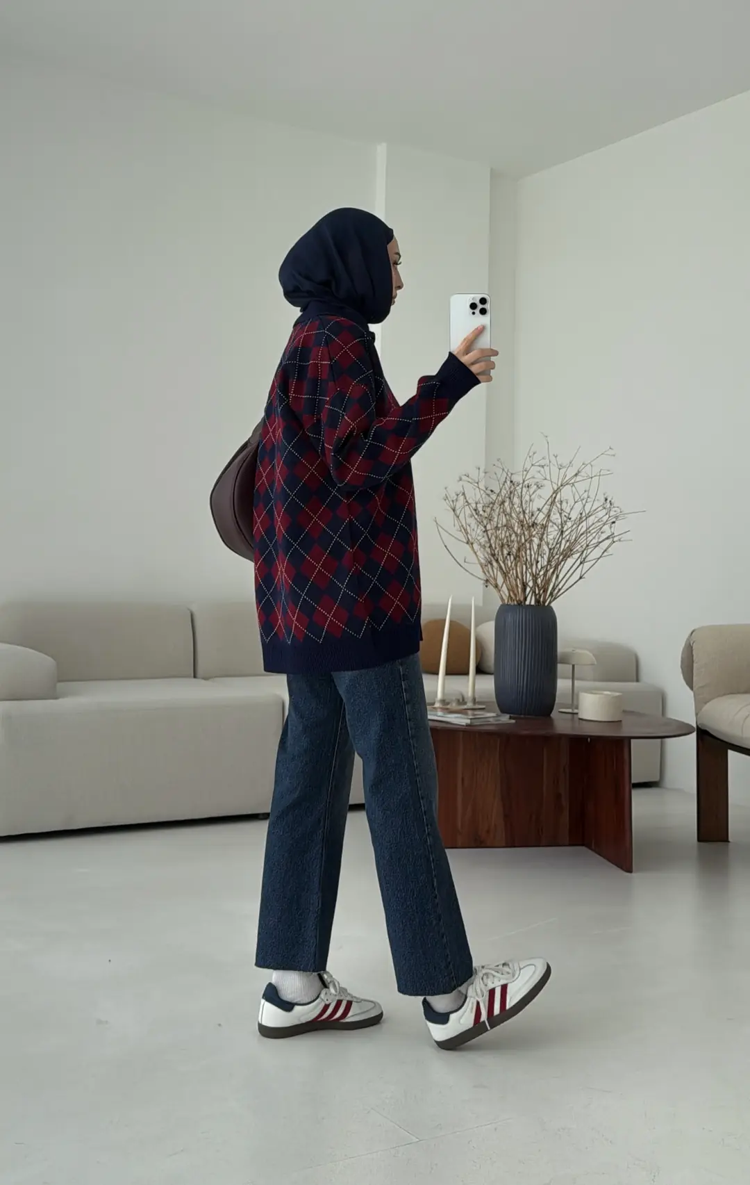 Triangle Desen Kazak Lacivert - Görsel 7