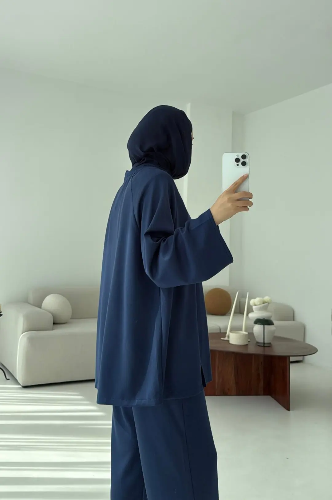 Tuniği Yırtmaçlı Oysho Takım Lacivert - Görsel 3