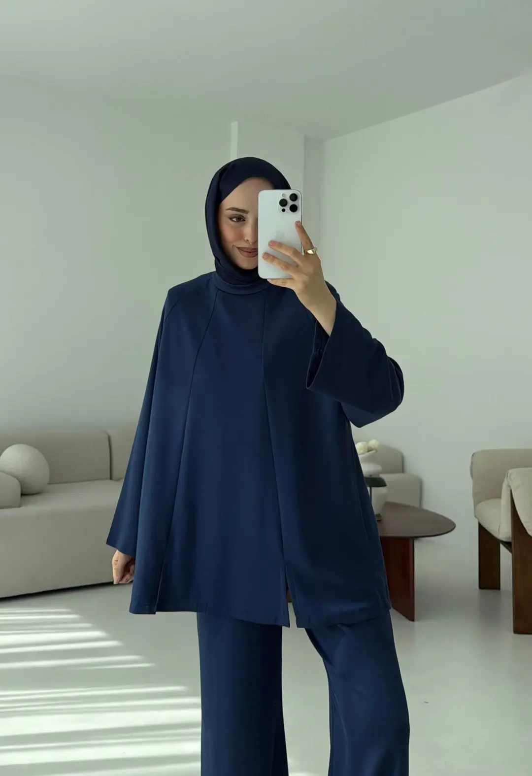 Tuniği Yırtmaçlı Oysho Takım Lacivert - Görsel 5