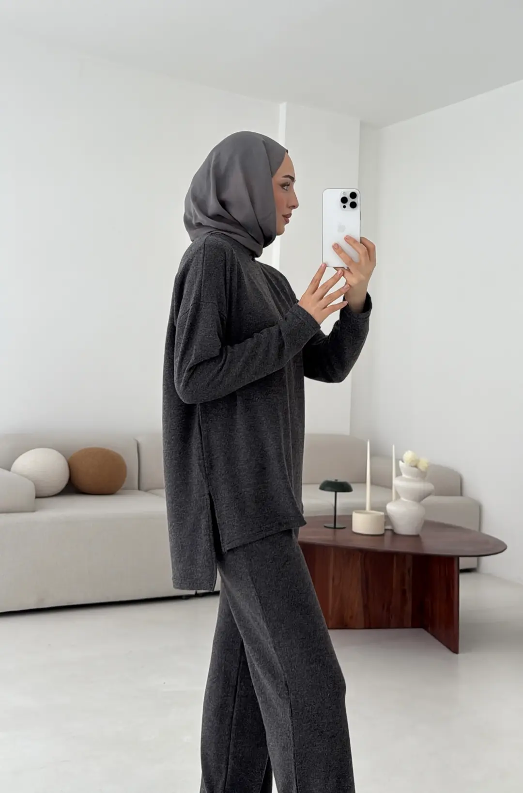 Tunikli Viscon Takım Antrasit - Görsel 2