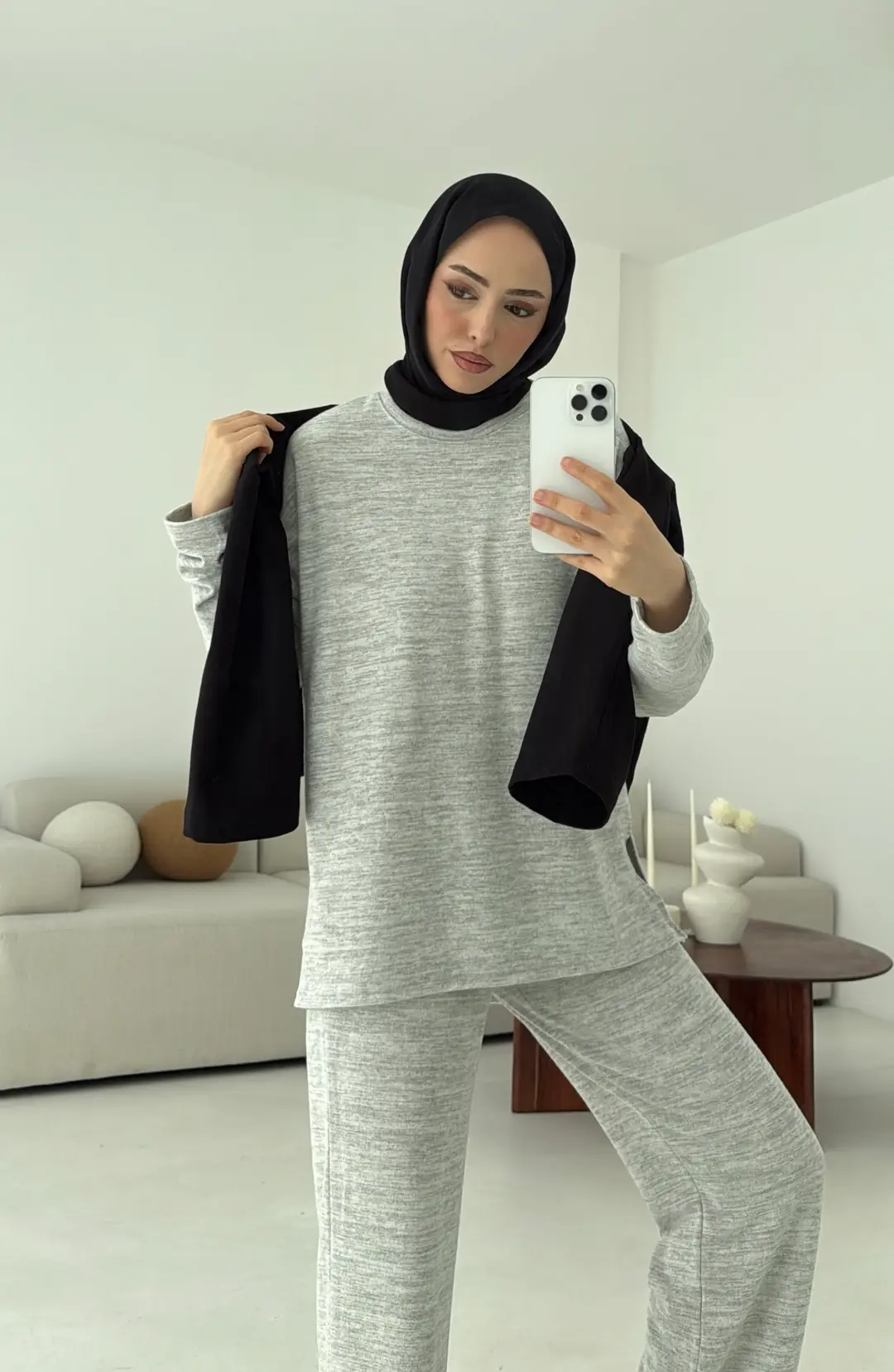 Tunikli Viscon Takım Gri - Görsel 7