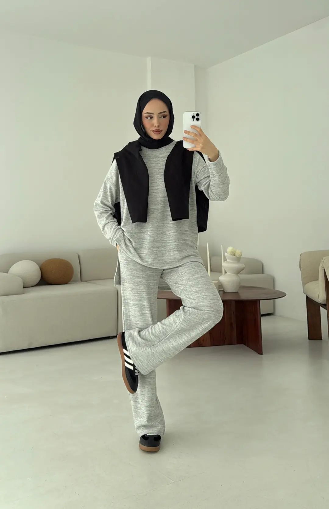 Tunikli Viscon Takım Gri - Görsel 8