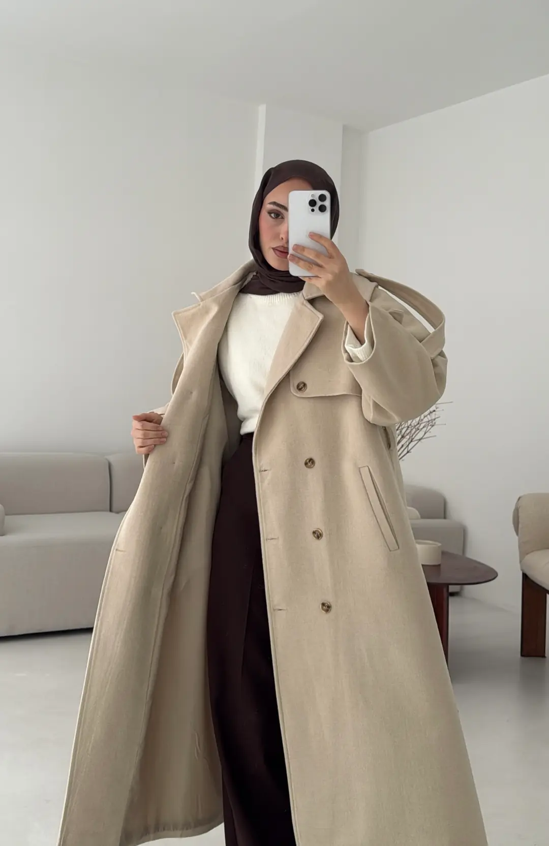 Uzun Bej Kaşe Kaban - Görsel 10