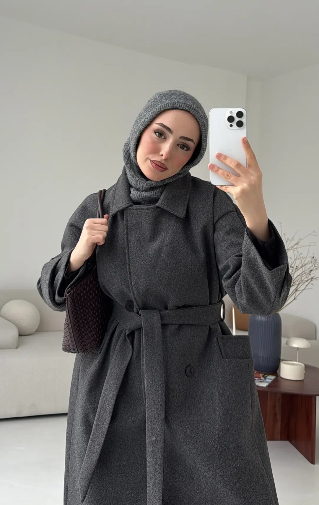 Uzun Kemerli Antrasit Kaban - Görsel 3