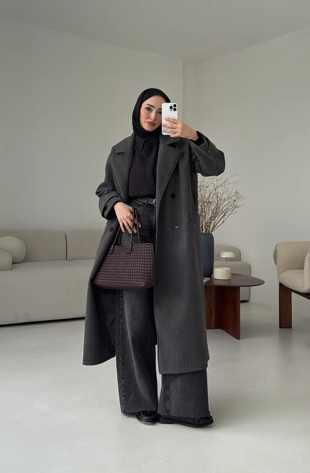 Uzun Kemerli Antrasit Kaban - Görsel 4