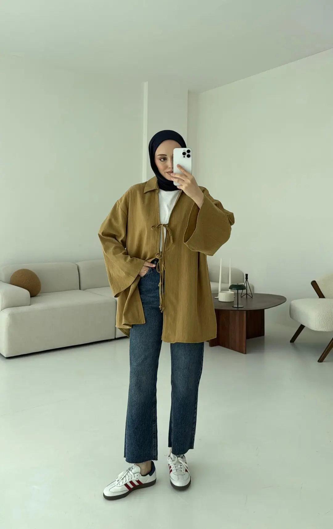 Uzun Kimono Hardal - Görsel 3