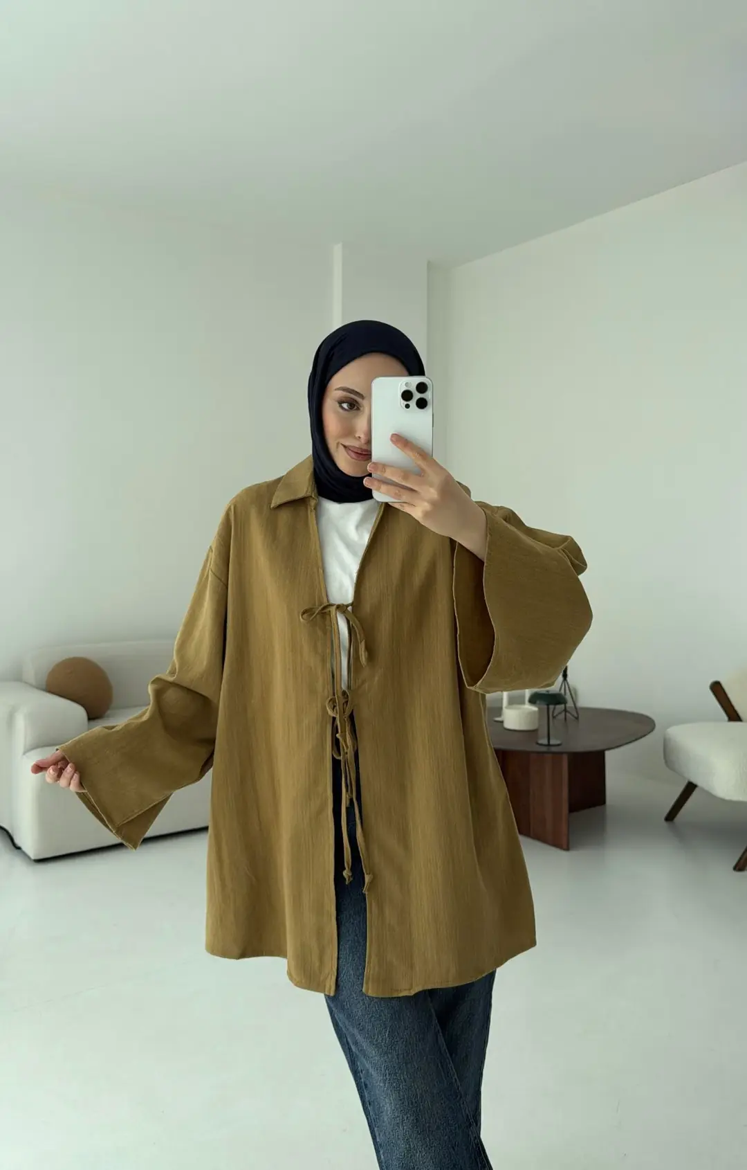 Uzun Kimono Hardal - Görsel 4