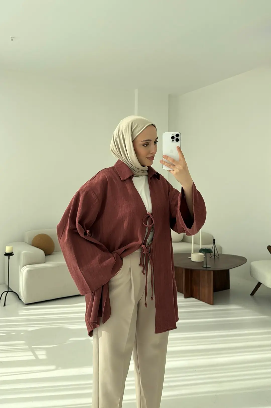 Uzun Kimono Kiremit - Görsel 4